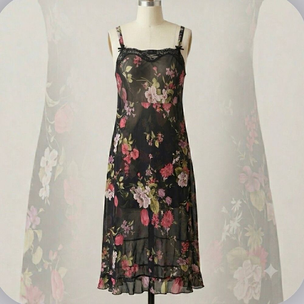 Innermost sears 90’s y2k fairy core soft grunge vintage slip mesh sheer floral c